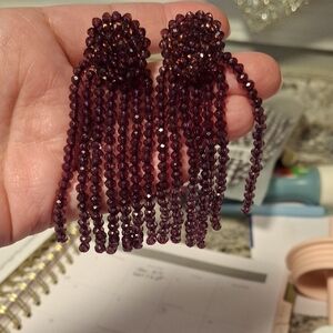 Elegant Purple Beaded Earrings